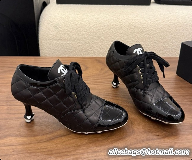Low Price Chanel Lace-up Pumps in Calfskin & Patent Leather CH091026 Black 2026 