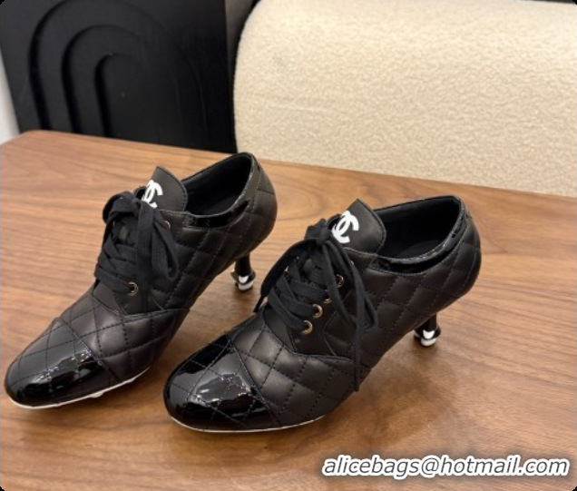 Low Price Chanel Lace-up Pumps in Calfskin & Patent Leather CH091026 Black 2026 