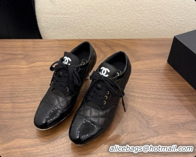Low Price Chanel Lace-up Pumps in Calfskin & Patent Leather CH091026 Black 2026 