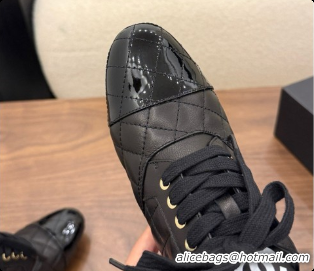 Low Price Chanel Lace-up Pumps in Calfskin & Patent Leather CH091026 Black 2026 