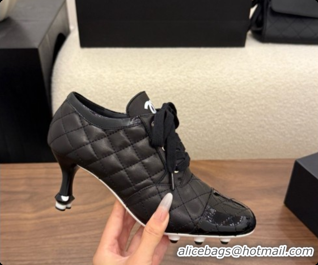 Low Price Chanel Lace-up Pumps in Calfskin & Patent Leather CH091026 Black 2026 