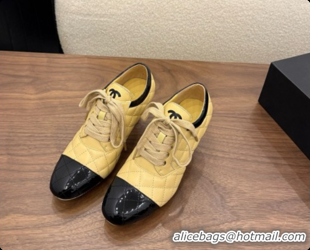 Duplicate Chanel Lace-up Pumps in Calfskin & Patent Leather CH091027 Beige 2026