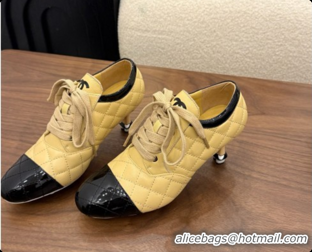 Duplicate Chanel Lace-up Pumps in Calfskin & Patent Leather CH091027 Beige 2026