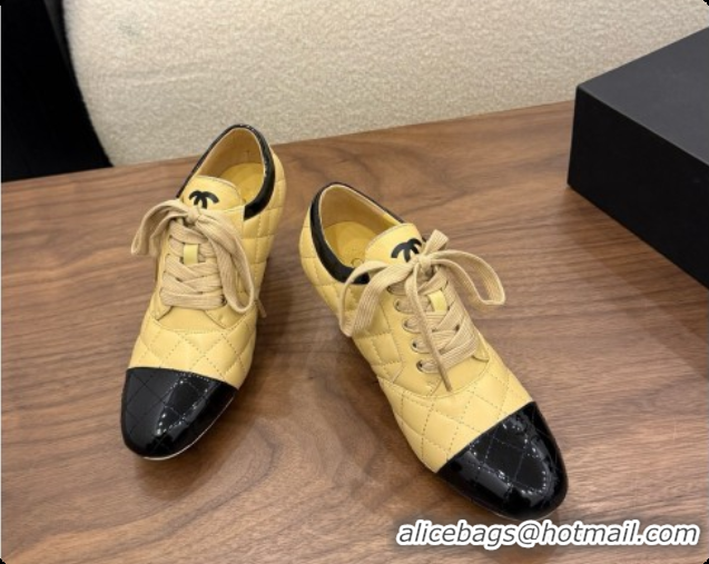 Duplicate Chanel Lace-up Pumps in Calfskin & Patent Leather CH091027 Beige 2026