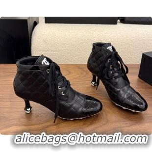 Low Cost Chanel Lace-up Boots in Calfskin & Patent Leather CH091028 Black 2026