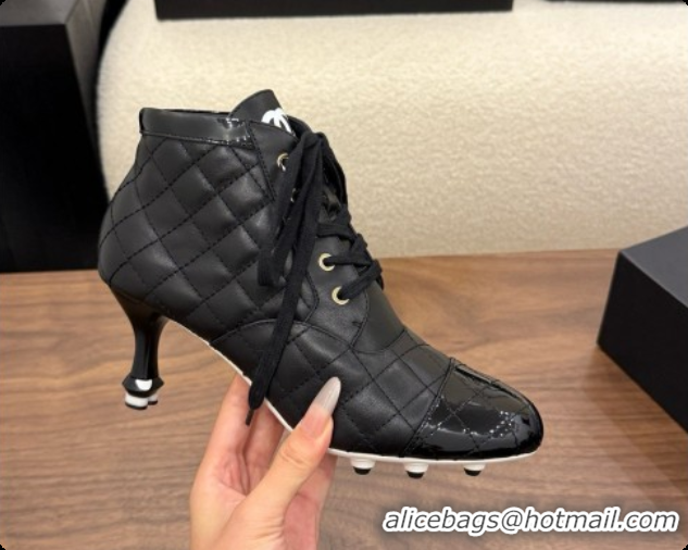 Low Cost Chanel Lace-up Boots in Calfskin & Patent Leather CH091028 Black 2026