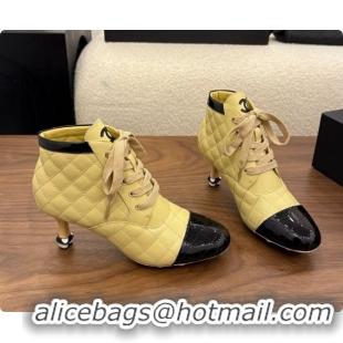 Top Design Chanel Lace-up Boots in Calfskin & Patent Leather CH091030 Beige 2026