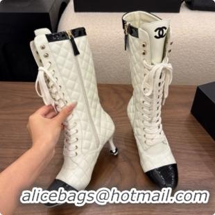 Best Product Chanel Lace-up Boots in Calfskin & Patent Leather CH091034 White 2026