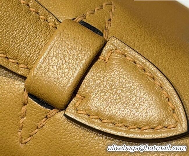 Cheapest Hermes Kelly Pochette Swift Bag 22cm in Cow Leather 0414 Milk Tea 2026 (Half Handmade)
