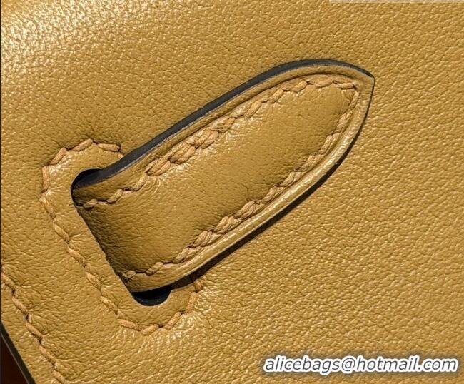 Cheapest Hermes Kelly Pochette Swift Bag 22cm in Cow Leather 0414 Milk Tea 2026 (Half Handmade)