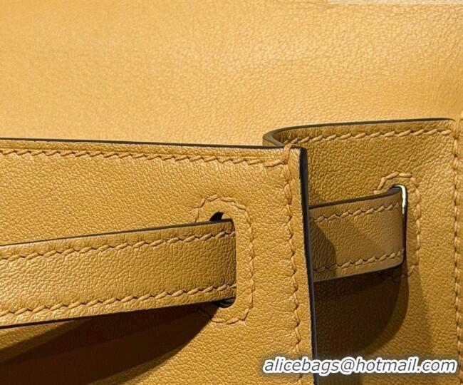 Cheapest Hermes Kelly Pochette Swift Bag 22cm in Cow Leather 0414 Milk Tea 2026 (Half Handmade)