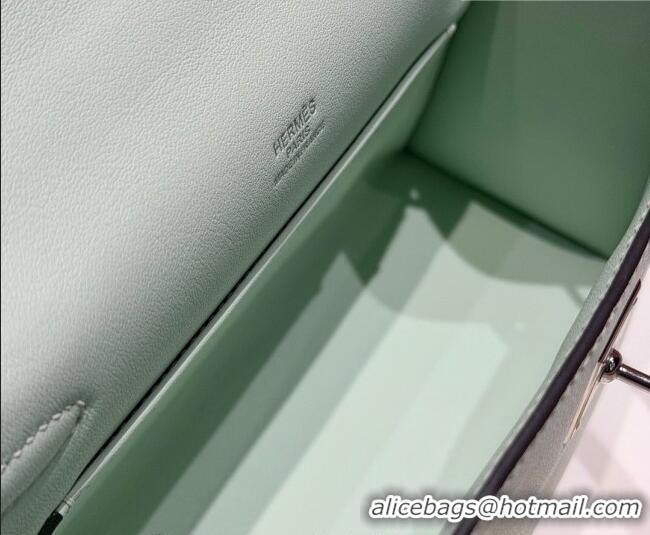 Discount Hermes Kelly Pochette Swift Bag 22cm in Cow Leather 0414 Bubble Green 2026 (Half Handmade)
