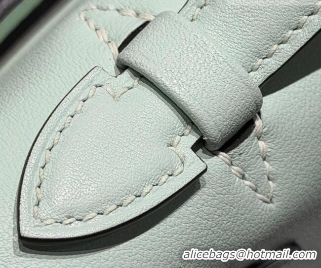 Discount Hermes Kelly Pochette Swift Bag 22cm in Cow Leather 0414 Bubble Green 2026 (Half Handmade)