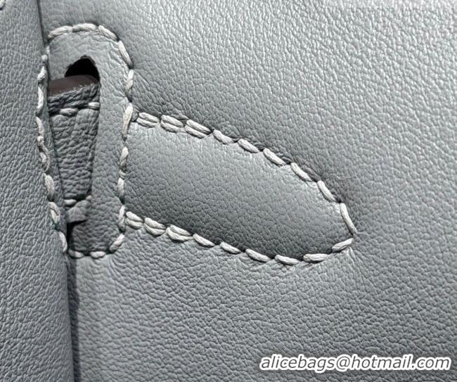 Market Sells Hermes Kelly Pochette Swift Bag 22cm in Cow Leather 0414 Linen Blue 2026 (Half Handmade)