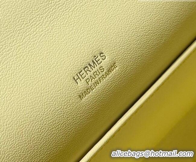 Chic Discount Hermes Kelly Pochette Swift Bag 22cm in Cow Leather 0414 Milton Yellow 2026 (Half Handmade)
