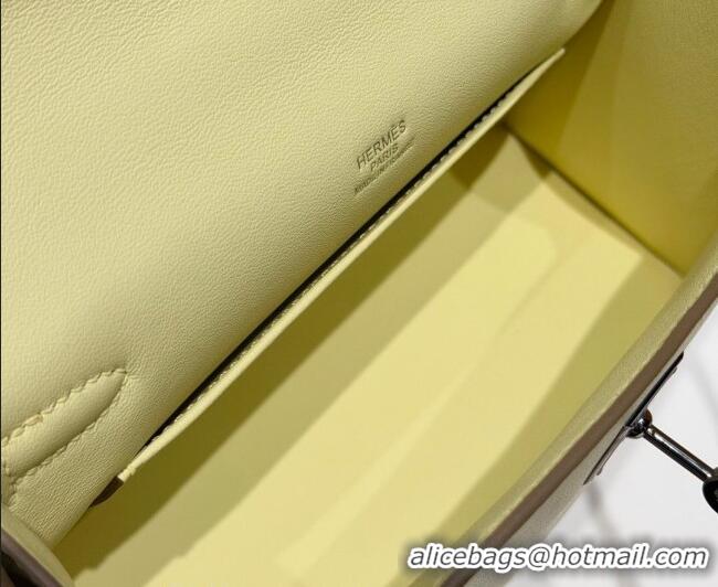 Chic Discount Hermes Kelly Pochette Swift Bag 22cm in Cow Leather 0414 Milton Yellow 2026 (Half Handmade)