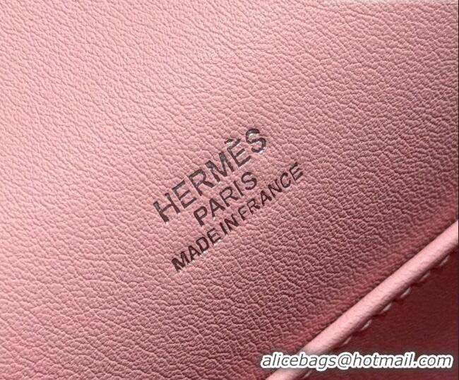 Good Quality Hermes Kelly Pochette Swift Bag 22cm in Cow Leather 0414 Milk Shake Pink 2026 (Half Handmade)