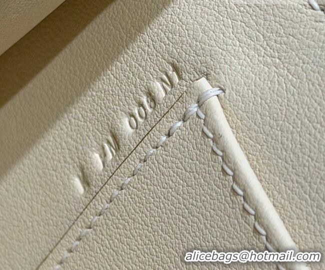 Best Grade Hermes Kelly Pochette Swift Bag 22cm in Cow Leather Milk Shake 0414 White/Silver 2026 (Half Handmade)