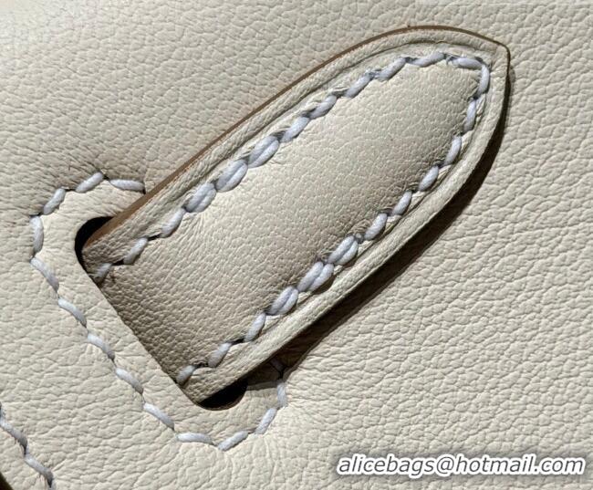 Hot Style Hermes Kelly Pochette Swift Bag 22cm in Cow Leather 0414 Milk Shake White/Gold 2026 (Half Handmade)