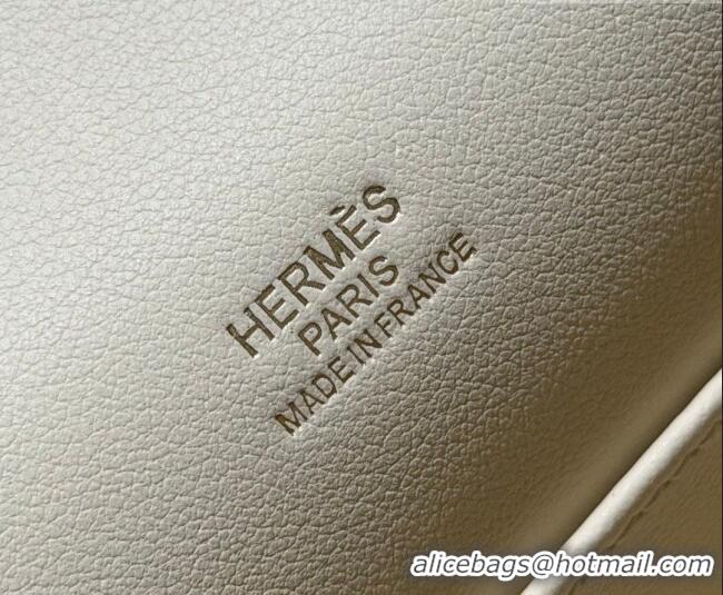 Hot Style Hermes Kelly Pochette Swift Bag 22cm in Cow Leather 0414 Milk Shake White/Gold 2026 (Half Handmade)