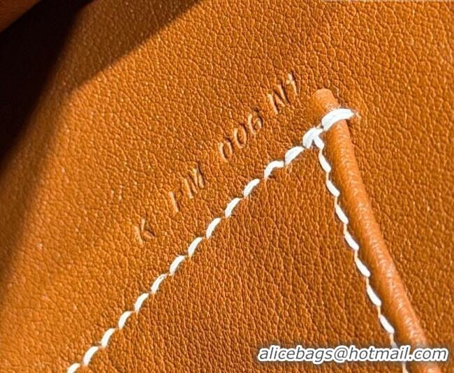 Most Popular Hermes Kelly Pochette Swift Bag 22cm in Cow Leather 0414 Brown/Gold 2026 (Half Handmade)
