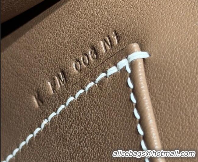 Shop Discount Hermes Kelly Pochette Swift Bag 22cm in Cow Leather 0414 Elephant Grey/Gold 2026 (Half Handmade)