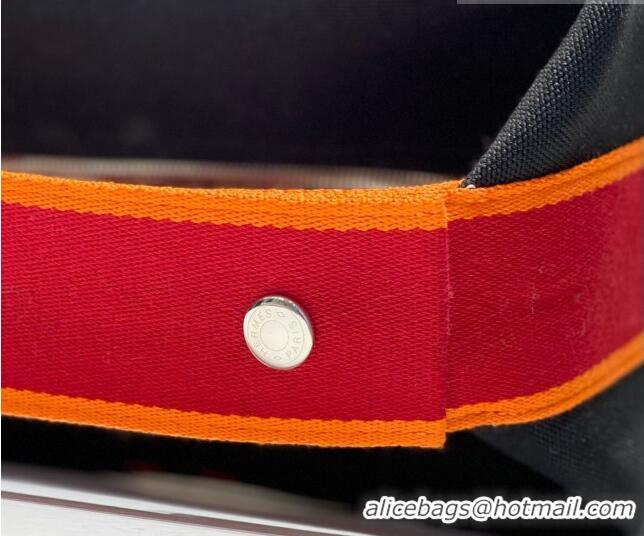 Spot Discount Hermes Trousse Bride-A-Brace Canvas Case with H Embroidery 4053 Black/Red 2026