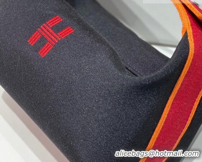 Spot Discount Hermes Trousse Bride-A-Brace Canvas Case with H Embroidery 4053 Black/Red 2026