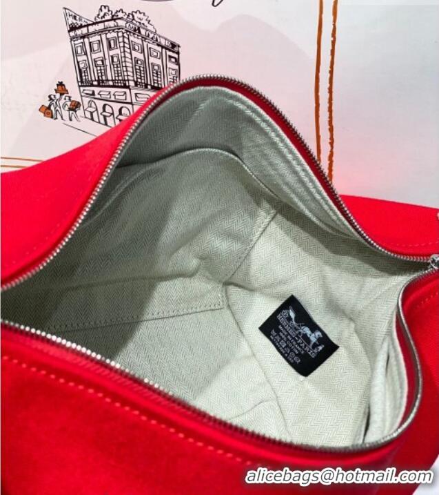 Fashion Cheap Hermes Trousse Bride-A-Brace Canvas Case with H Embroidery 4053 Chinese Red 2026