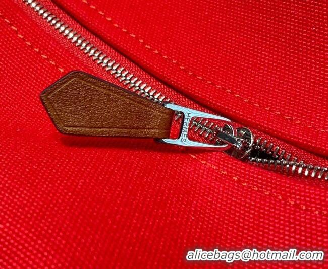 Fashion Cheap Hermes Trousse Bride-A-Brace Canvas Case with H Embroidery 4053 Chinese Red 2026