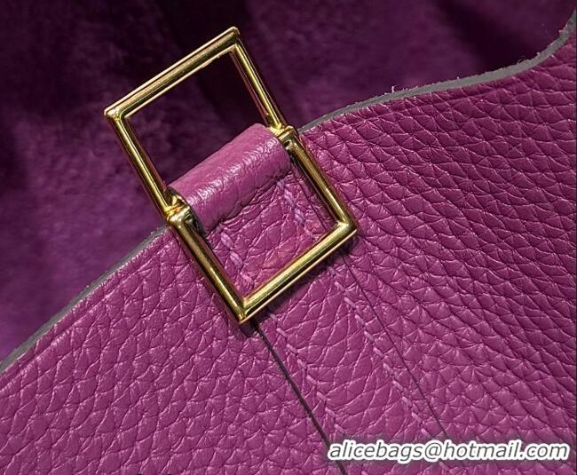 Best Grade Hermes Picotin Lock Mini Bag 18cm in Germany and Clemence TC Leather 4056 P9 Anemone Purple 2026 (Half Handma