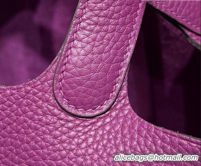 Best Grade Hermes Picotin Lock Mini Bag 18cm in Germany and Clemence TC Leather 4056 P9 Anemone Purple 2026 (Half Handma