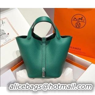 Discount Hermes Picotin Lock Mini Bag 18cm in Germany and Clemence TC Leather 4056 Velvet Green 2026 (Half Handmade)