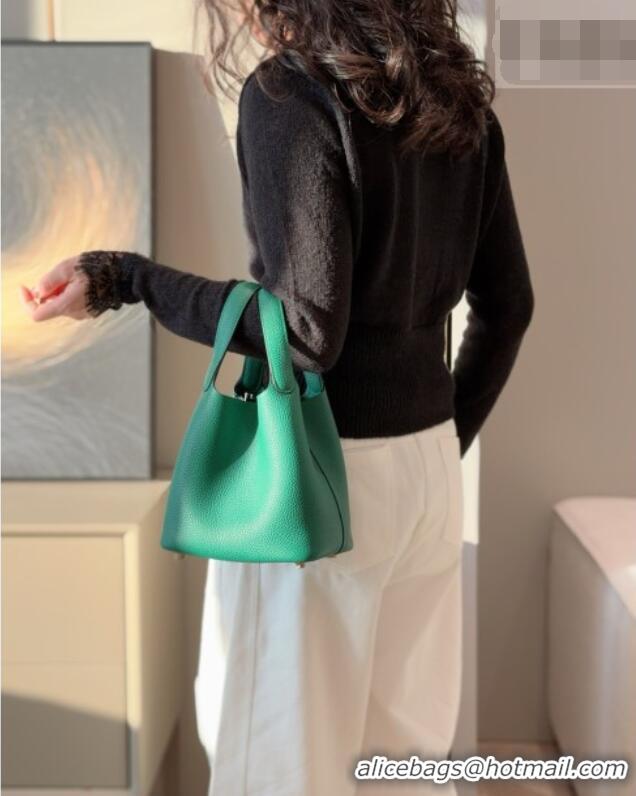 Discount Hermes Picotin Lock Mini Bag 18cm in Germany and Clemence TC Leather 4056 Velvet Green 2026 (Half Handmade)