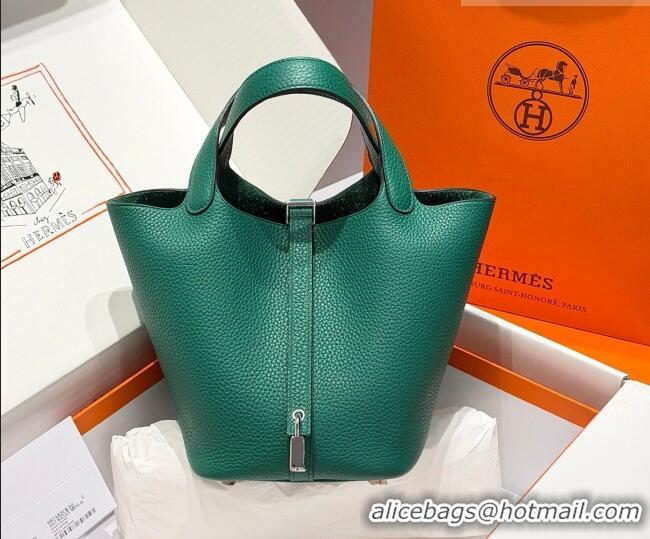 Discount Hermes Picotin Lock Mini Bag 18cm in Germany and Clemence TC Leather 4056 Velvet Green 2026 (Half Handmade)