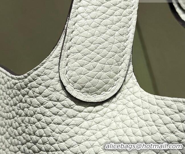 Classic Grade Hermes Picotin Lock Mini Bag 18cm in Germany and Clemence TC Leather 4056 Bubble Green 2026 (Half Handmade