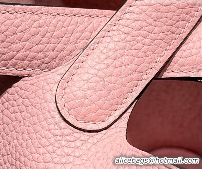 Spot Bulk Hermes Picotin Lock Mini Bag 18cm in Germany and Clemence TC Leather 4056 Rose Sakura Pink 2026 (Half Handmade