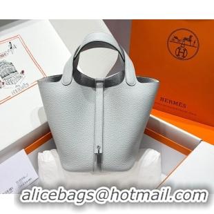 Low Price Hermes Picotin Lock Mini Bag 18cm in Germany and Clemence TC Leather 4053 Brail Blue 2026 (Half Handmade)