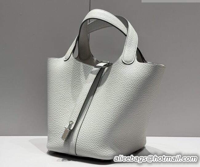 Low Price Hermes Picotin Lock Mini Bag 18cm in Germany and Clemence TC Leather 4053 Brail Blue 2026 (Half Handmade)
