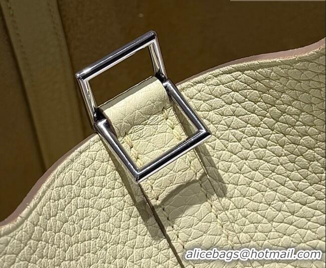 Grade Hermes Picotin Lock Mini Bag 18cm in Germany and Clemence TC Leather 4056 Jaune Milton Yellow 2026 (Half Handmade)