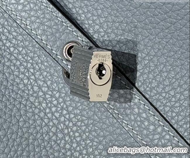 Top Design Hermes Picotin Lock Mini Bag 18cm in Germany and Clemence TC Leather 4056 Linen Blue 2026 (Half Handmade)