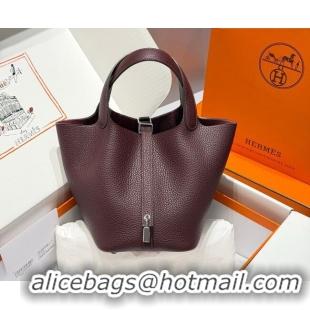 Discount Hermes Picotin Lock Mini Bag 18cm in Germany and Clemence TC Leather 4056 Saddle Red 2026 (Half Handmade)