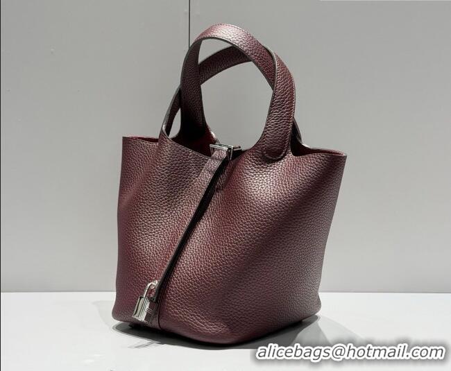 Discount Hermes Picotin Lock Mini Bag 18cm in Germany and Clemence TC Leather 4056 Saddle Red 2026 (Half Handmade)