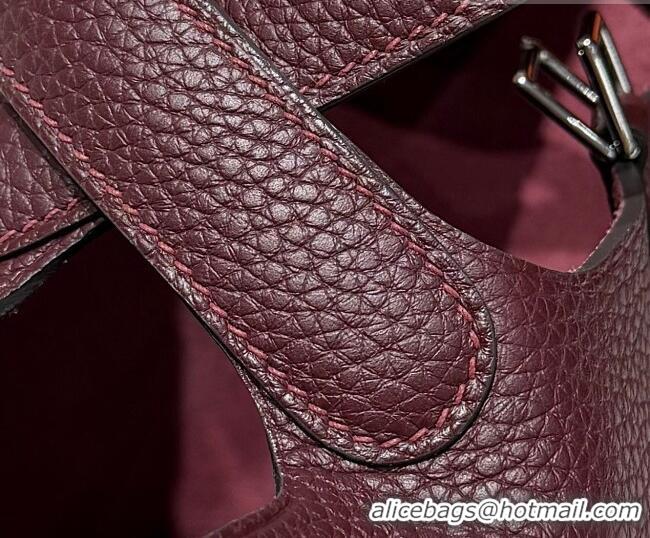 Discount Hermes Picotin Lock Mini Bag 18cm in Germany and Clemence TC Leather 4056 Saddle Red 2026 (Half Handmade)
