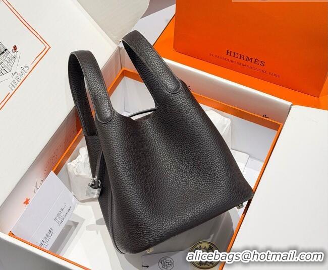 Low Cost Hermes Picotin Lock Mini Bag 18cm in Germany and Clemence TC Leather 4056 46 Ebeny 2026 (Half Handmade)