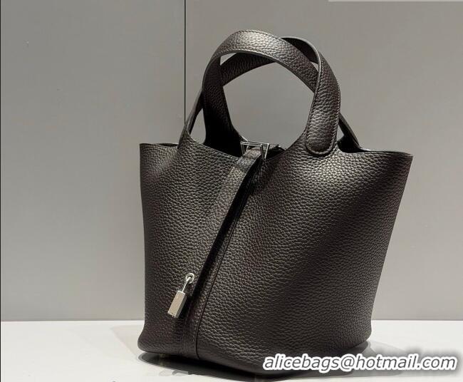 Low Cost Hermes Picotin Lock Mini Bag 18cm in Germany and Clemence TC Leather 4056 46 Ebeny 2026 (Half Handmade)