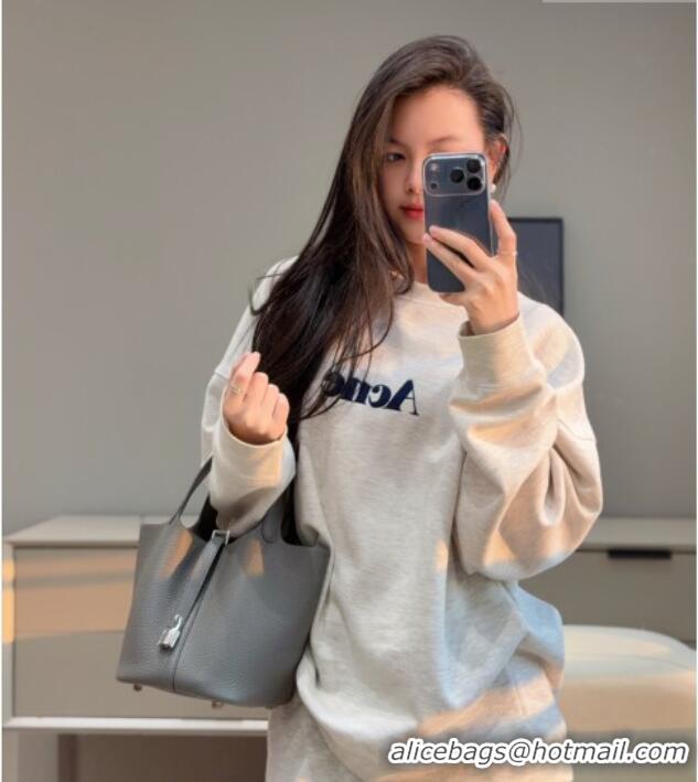 High Quality Hermes Picotin Lock Mini Bag 18cm in Germany and Clemence TC Leather 4056 Cloud Grey 2026 (Half Handmade)