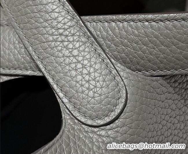 High Quality Hermes Picotin Lock Mini Bag 18cm in Germany and Clemence TC Leather 4056 Cloud Grey 2026 (Half Handmade)