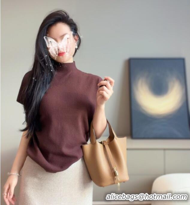 Buy Grade Hermes Picotin Lock Mini Bag 18cm in Germany and Clemence TC Leather 4056 Milk Tea 2026 (Half Handmade)