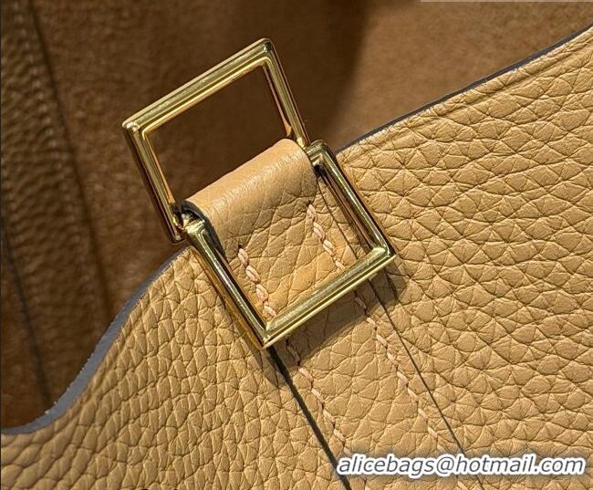 Buy Grade Hermes Picotin Lock Mini Bag 18cm in Germany and Clemence TC Leather 4056 Milk Tea 2026 (Half Handmade)